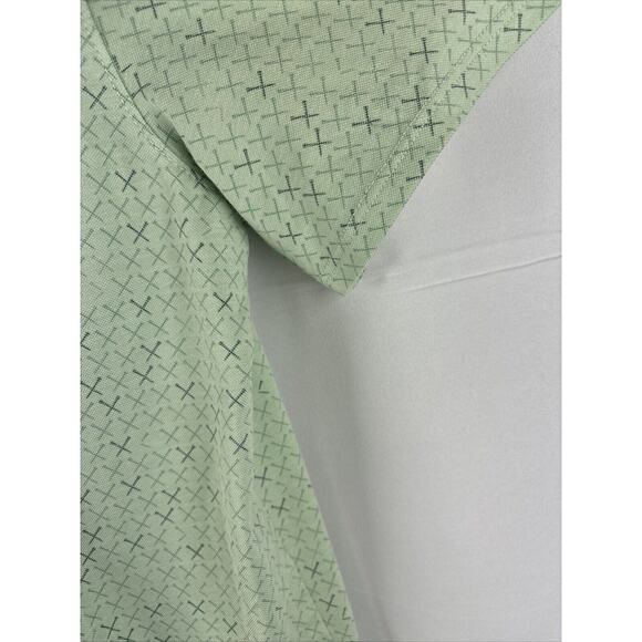 VRST Men's Broken Tees Print Polo Muted Mint Short Sleeve Large - Picture 5 of 9